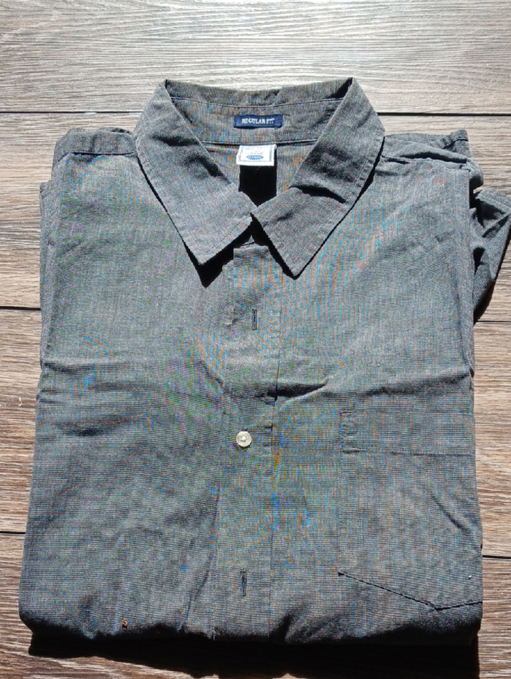 Old Navy Men's Gray Plaid Button-Up Shirt - Regular Fit Size XXL